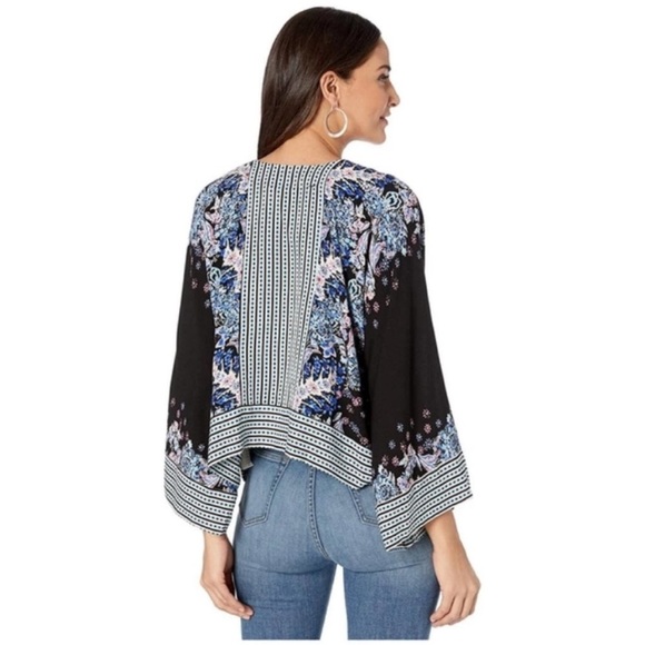 Free People Mix and Match Mixed Print Cropped Blouse. Size Small. - Picture 15 of 15